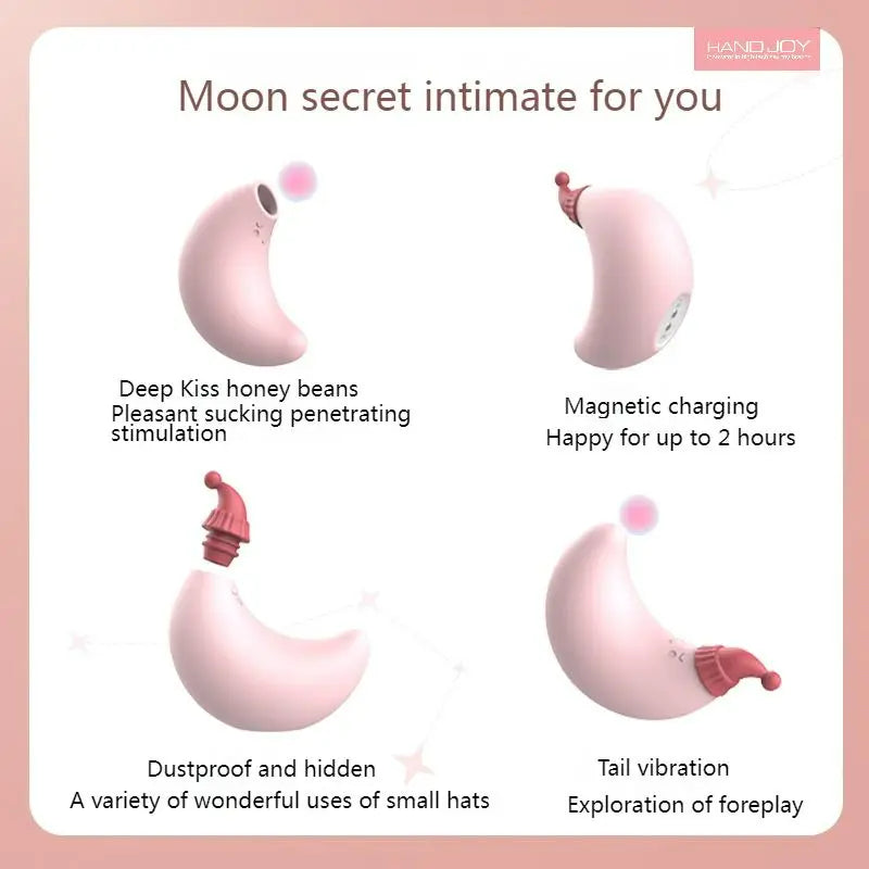 Red Riding Hood Moon Sucking Vibrator Vibrating Sucker Oral Clitoris Stimulator