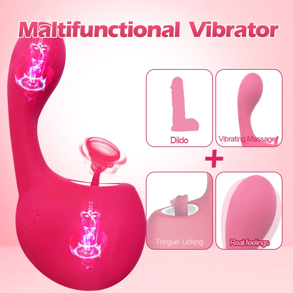 Lurevibe - Clitoral Licking G Spot Vibrator Clitoralis Stimulator for Women with 10 Licking Vibrating Modes