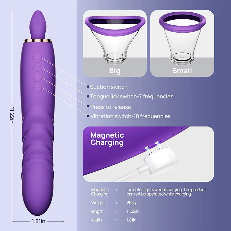 Lurevibe - Sucking Licking Vibrating Tongue Oral Clitoral G spot Vibrator