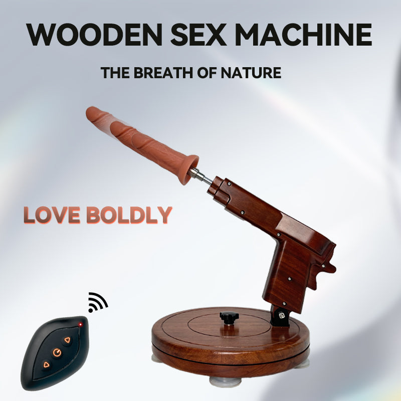 Sheyay Vintage Style Wooden Retractable Female Masturbation Dildo Machine