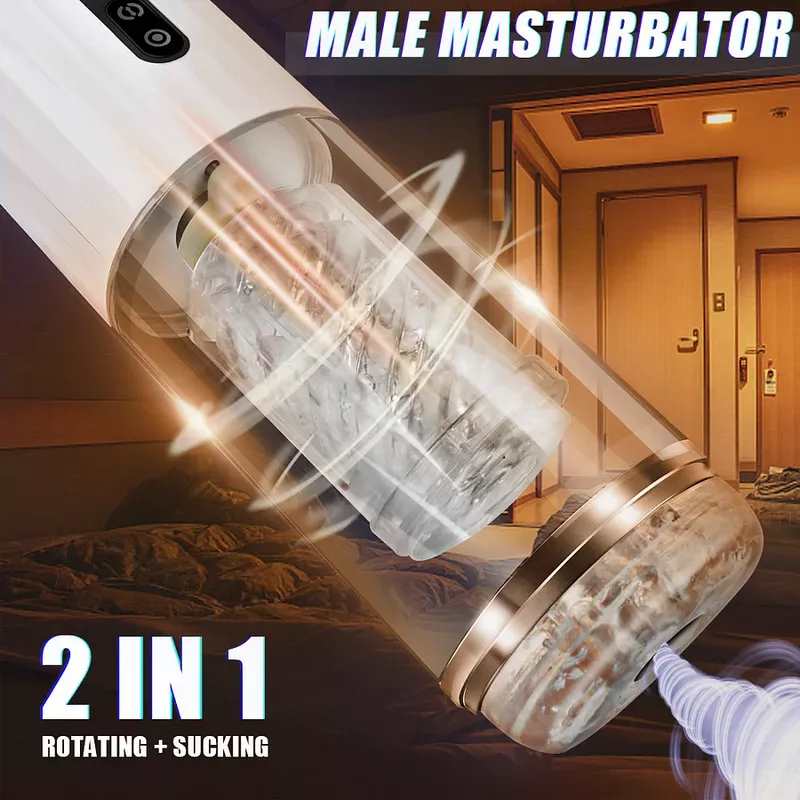 10-Frequency Rotating 10-Frequency Retractable Male Masturbator