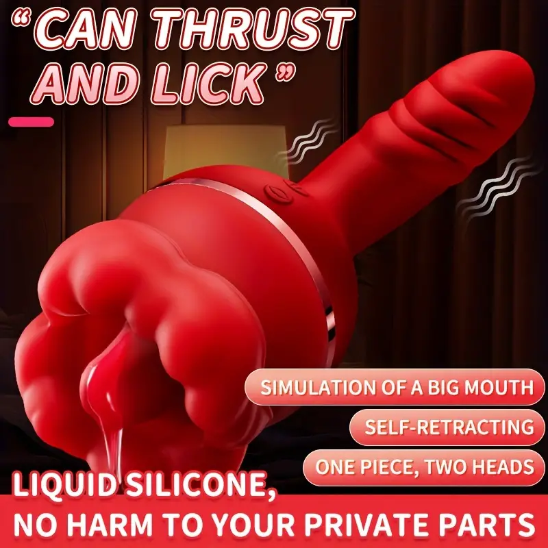 Lurevibe - Rose Tongue Licking Suction Vibrator G-spot Vibration Stimulator