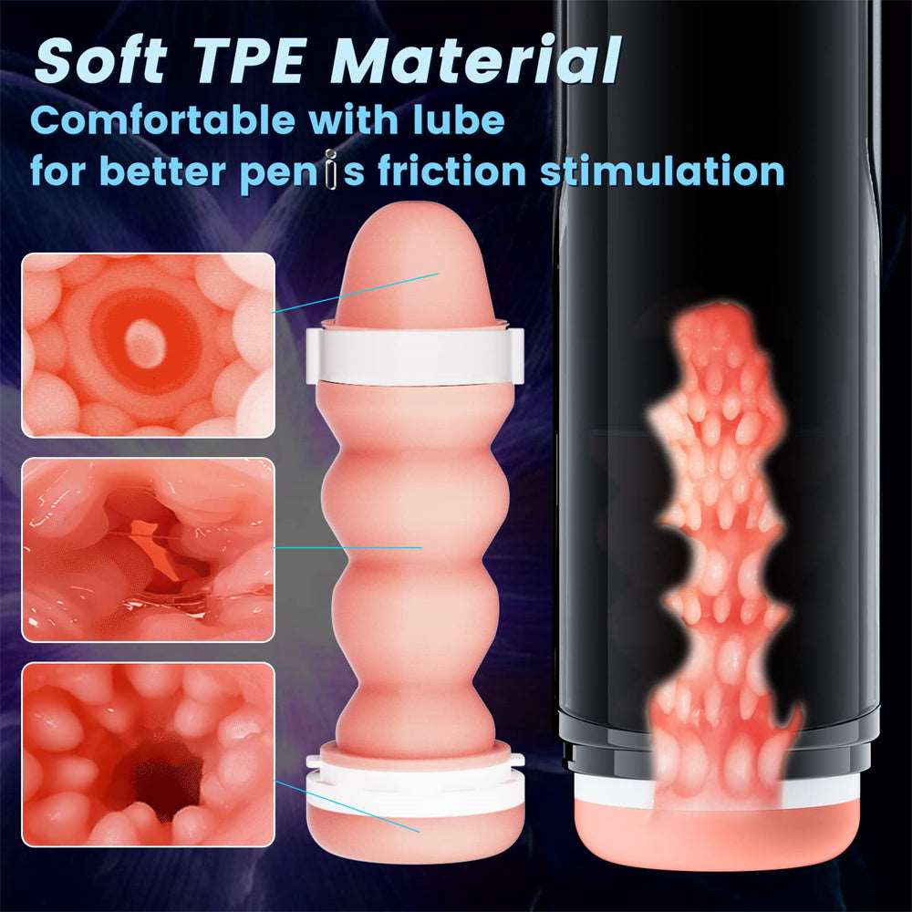 Lurevibe - Big Cup Automatic Telescopic Penis Stimulation Pocket Pussy Stroker Masturbation Cup