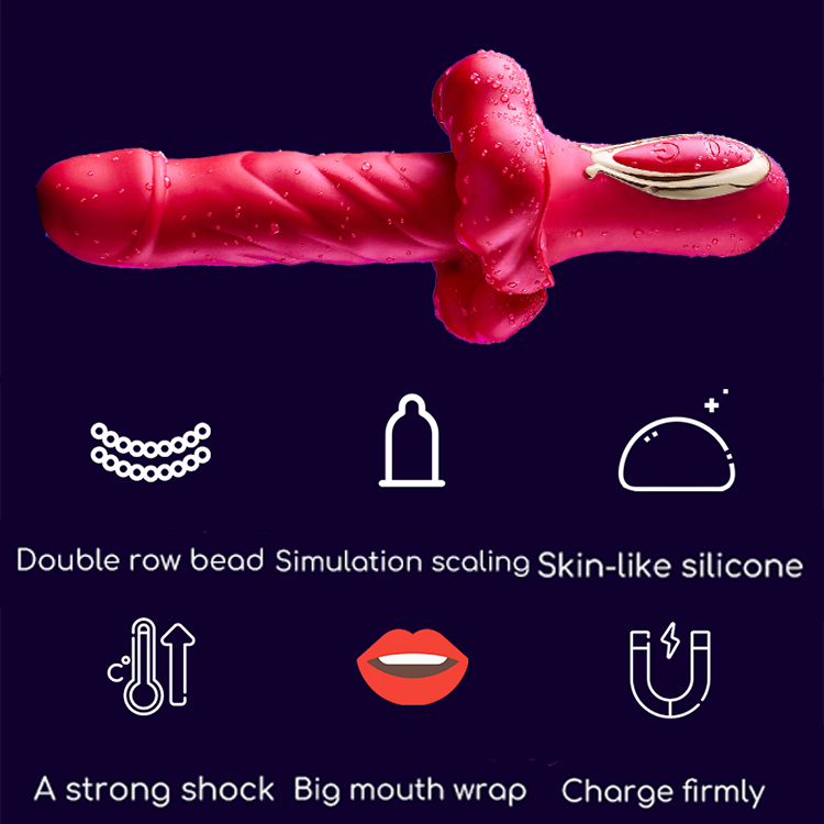 Lurevibe 360° Rotating Bead Telescopic Masturbation Vibrator