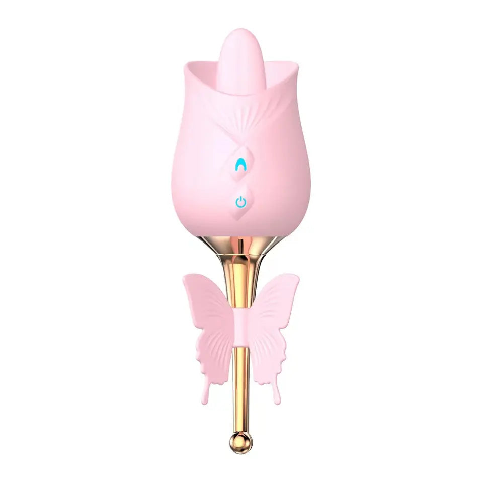 10-Frequency Vibration Tongue Licking Rose Vibrator