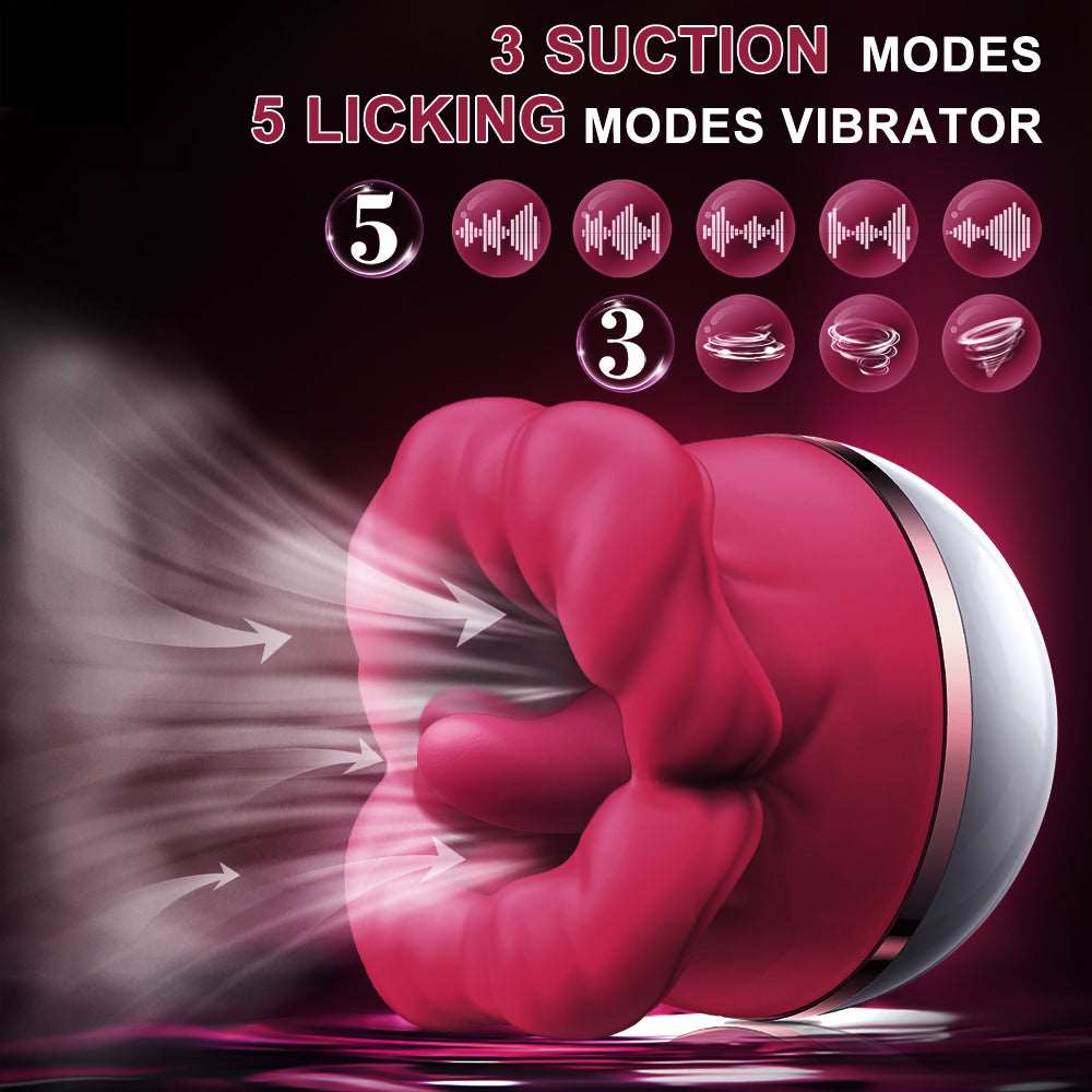 Lurevibe - Big-Mouth Tongue Sucking Female Masturbator Massager Rechargeable Vibrator