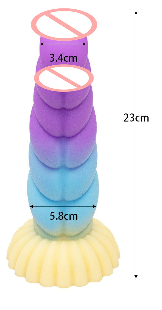 Colorful Braid Dildo Vibrator Liquid Silicone Anal Plug