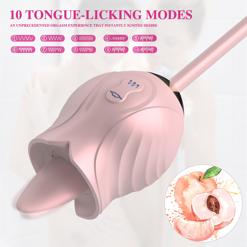 Lurevibe - New Rose Toy Warming G-spot Tongue Licking Vibrator