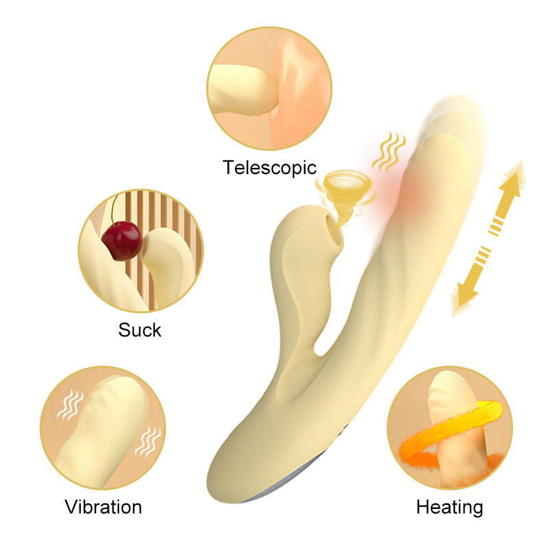 Lurevibe - 7-Speed Suction 10-Speed Telescopic Automatic Heating Female Masturbator