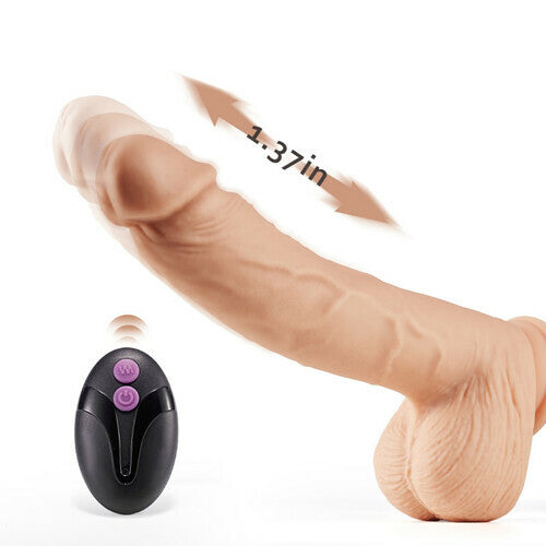 Lurevibe - Rotary Telescopic Thrust Dildo Rocking Toy Vibration Stimulation Clitoris Anus Uterine Cavity Lifelike Strong Sucker