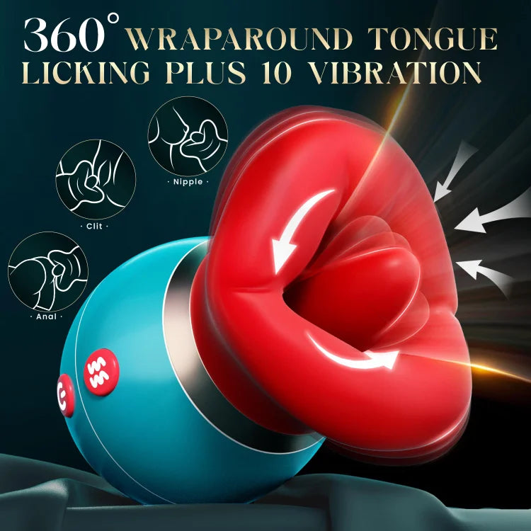 Desiretouch - 3 in 1 App Remote Control Big Mouth Vibrator With 360° Tongue Licking & Sucking & Vibrating