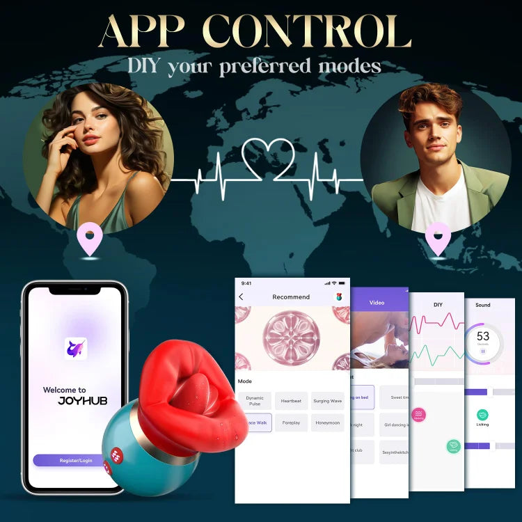 Desiretouch - 3 in 1 App Remote Control Big Mouth Vibrator With 360° Tongue Licking & Sucking & Vibrating