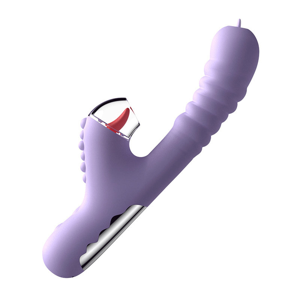 Lurevibe - Small Dinosaur Vibrator - Multi-frequency Telescopic Tongue Sucking Clit Stimulation Vibrator