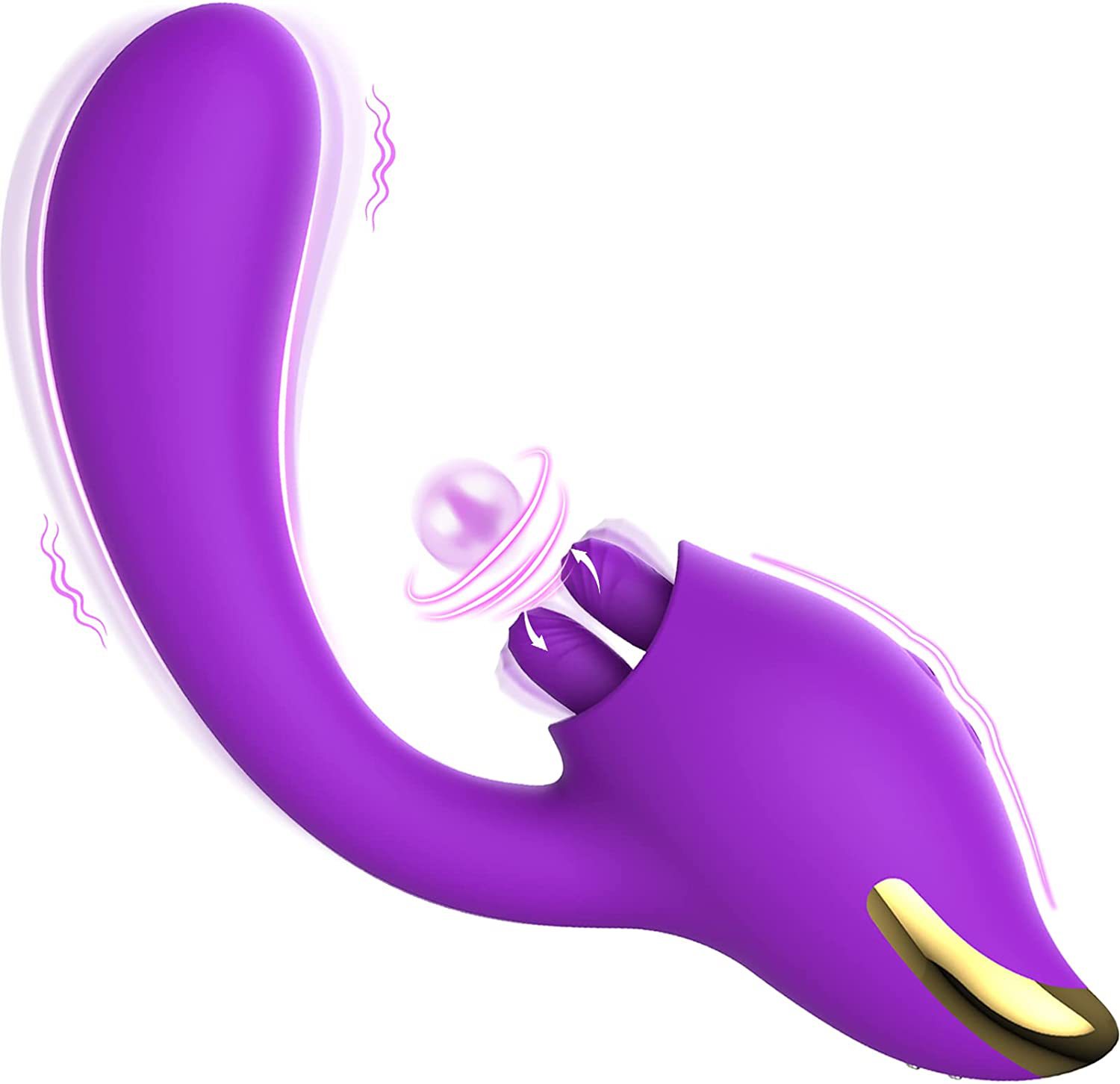 Lurevibe - Merlot 2-in-1 Tongue-licking Dildo Vibrator