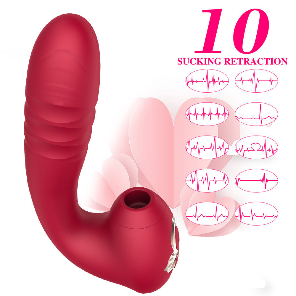 Lurevibe - Sucking Vibration Telescopic Vibrator Female Erotic Masturbation Device Adult Products