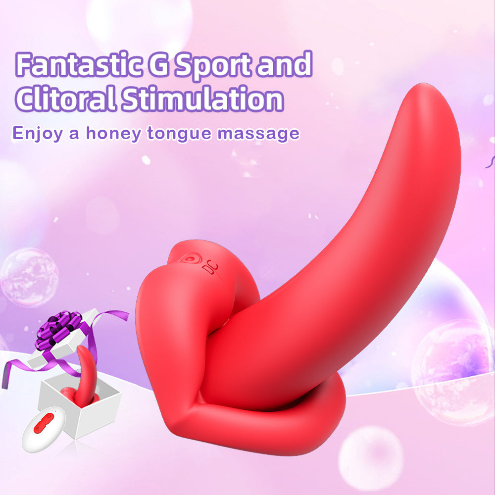 Lurevibe - Honey Tongue 5th Generation Wireless Remote Control Vibrator Simulated Lips and Tongue 10 Frequency Vibration Wearable Vibrator