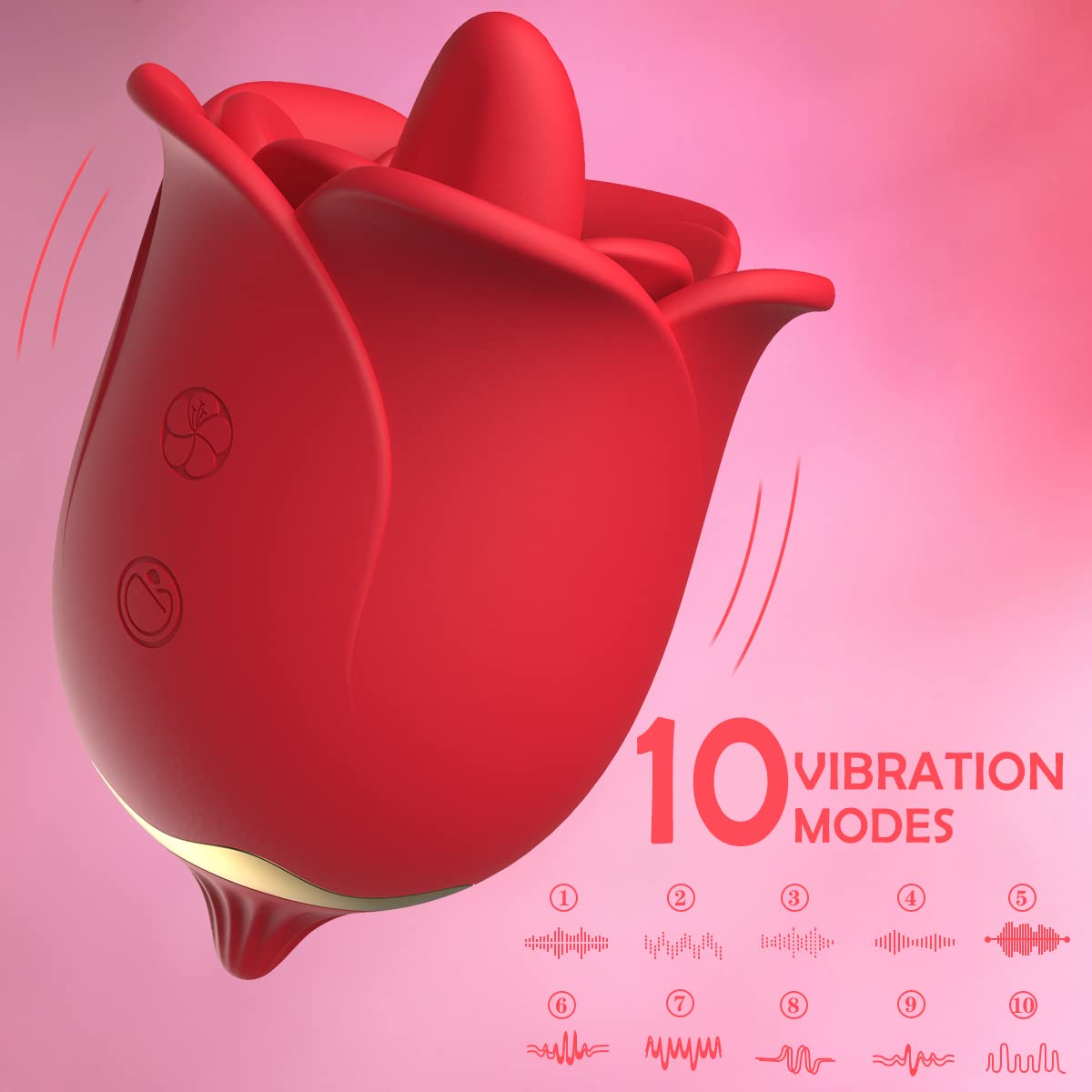 Lurevibe -Rose Toys Nipples Clitorals Stimulator With Tongue For Women