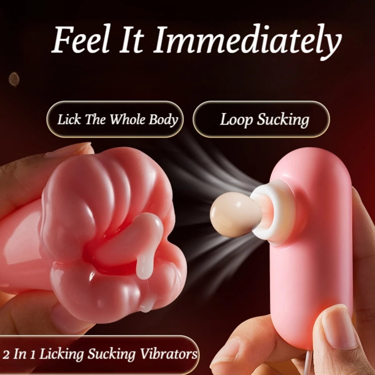 2 In 1 Tongue Licking Sucking Vibrators For Women