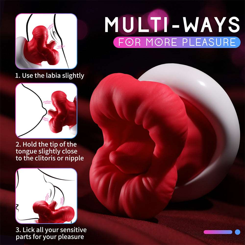 Lurevibe - Big Mouth Upgraded Tongue Licking Vibrator for Women with 8 Vibrating Tongue Licking Modes