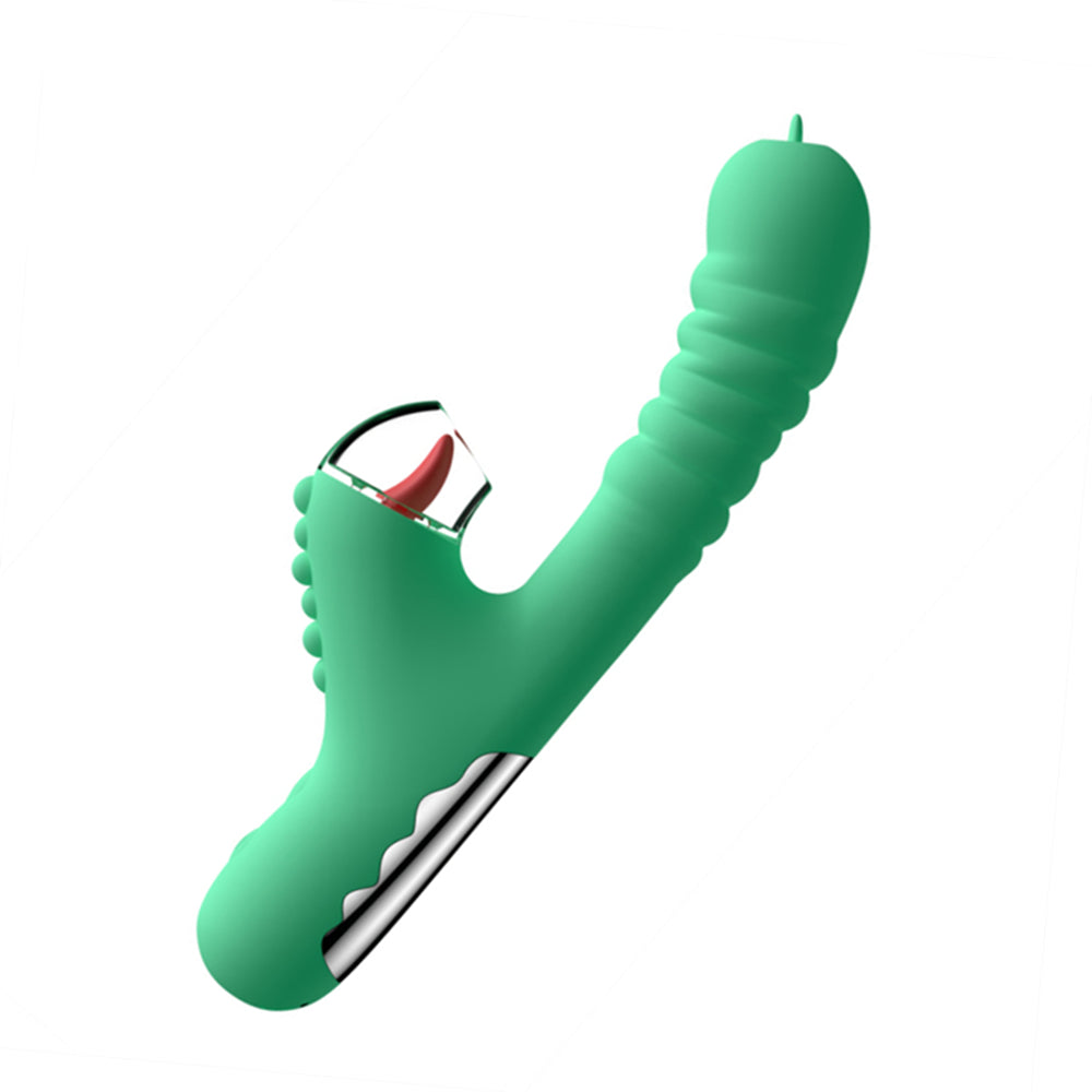 Lurevibe - Small Dinosaur Vibrator - Multi-frequency Telescopic Tongue Sucking Clit Stimulation Vibrator