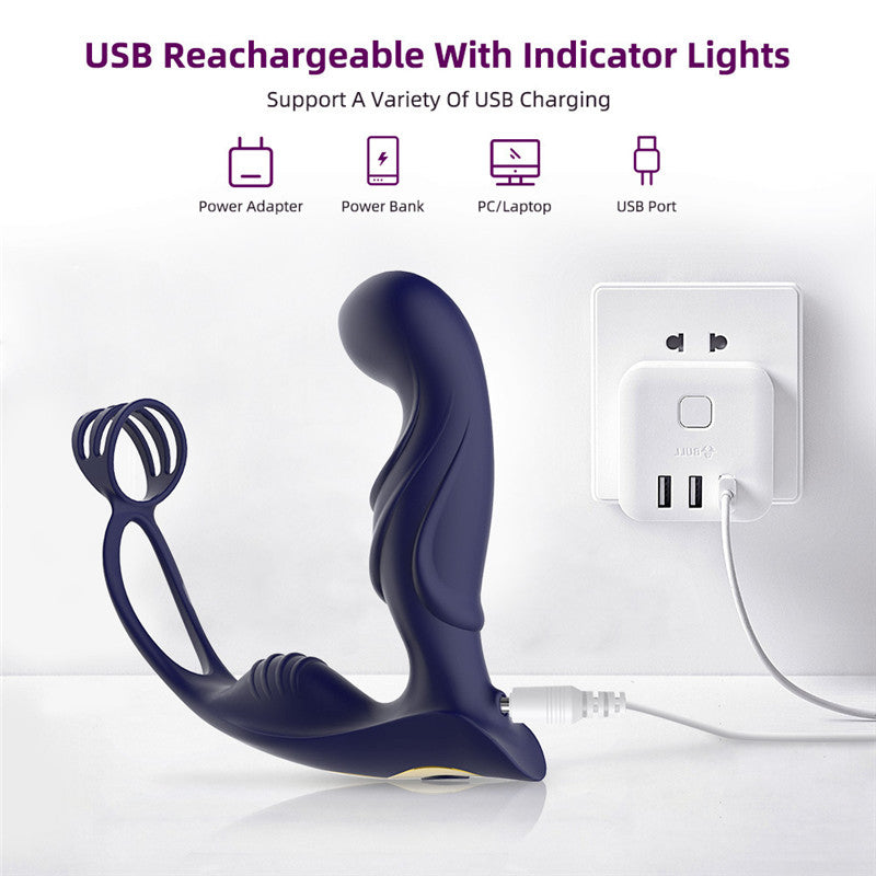 Lurevibe - Wireless Remote Control Male Prostate Vibrating Massager Cock Ring