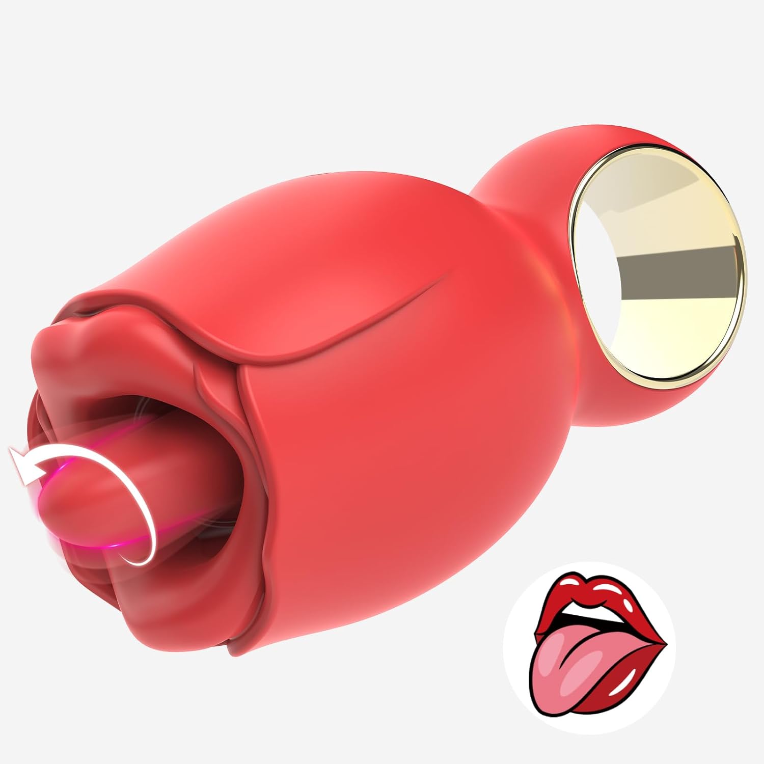 Rose Sex Toy with 360° Rotated Licking Tongue Mouth