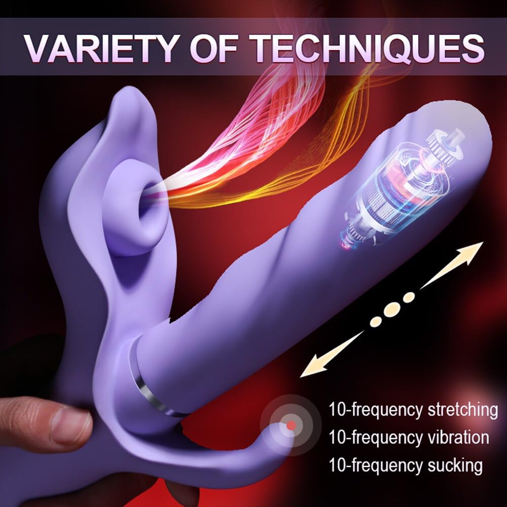 Telescopic Vibrator Clitoris Stimulator Vagina G-Spot Massager Silicone Dildo Masturbator