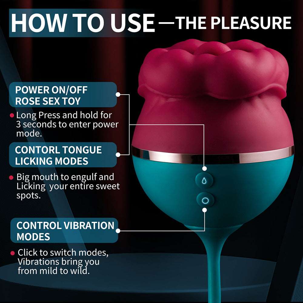 Lurevibe - Big Mouth Vibrator 3 In1 Tongue Licking Suction G Spot Vibrator With Vibrating Dildo