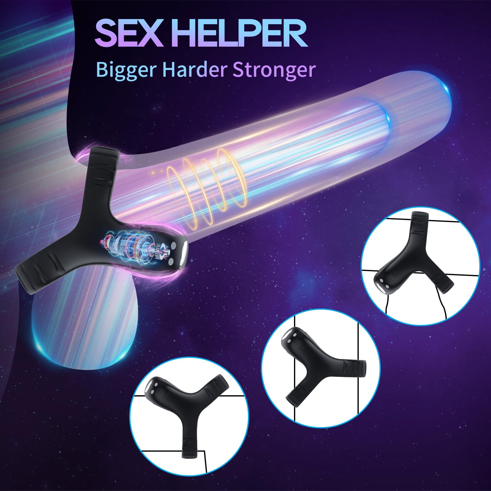 Lurevibe - Vibrating Cock Ring with APP, Triangular Penis Ring with 10 Vibration Modes