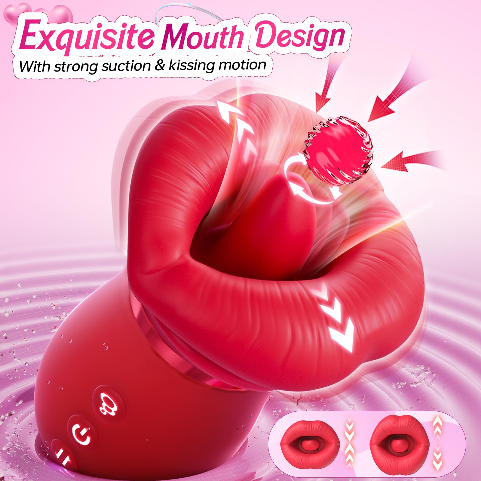 Lurevibe - 4IN1 Mouth Sucking Vibrator Rose Sex Toy