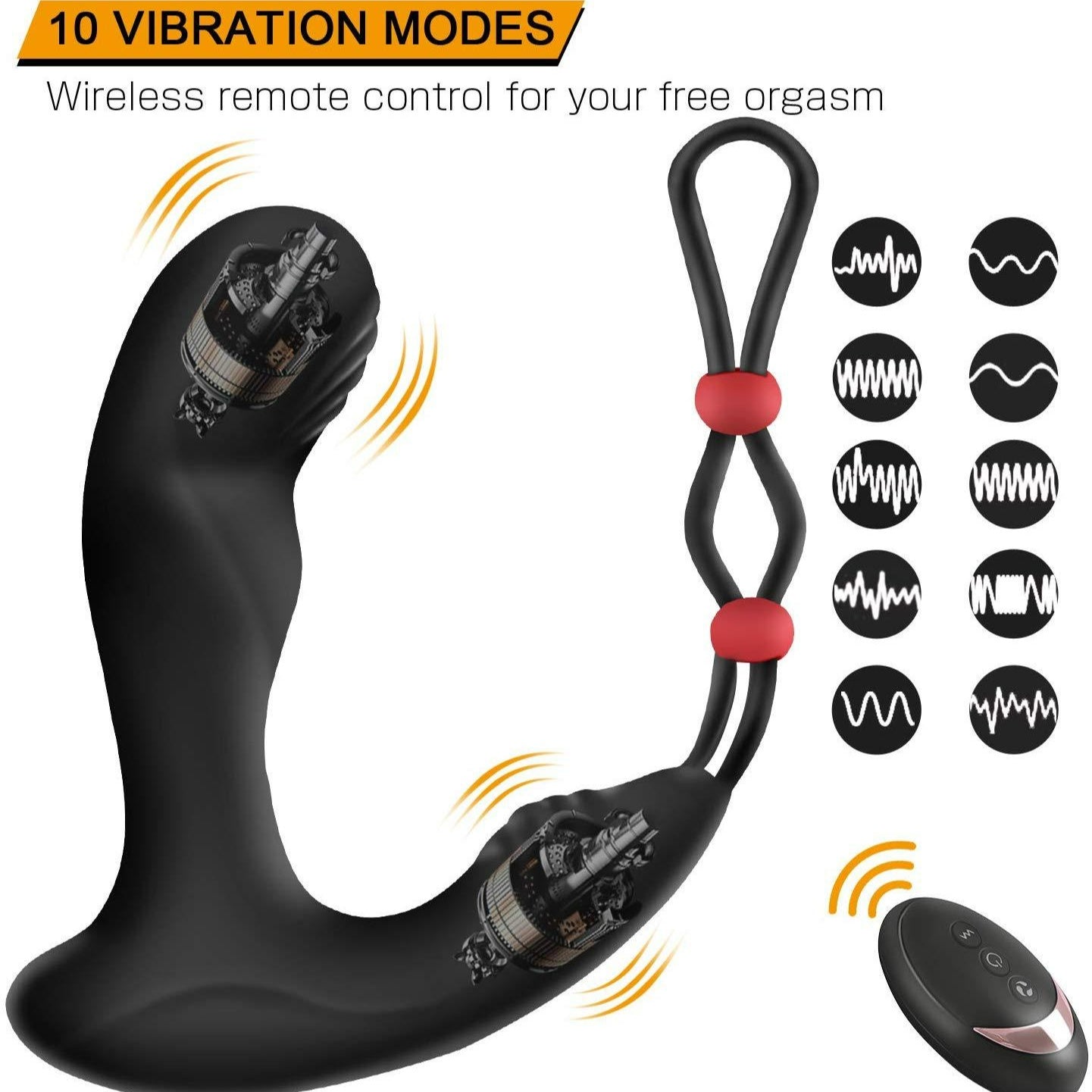 Lurevibe - Men's wireless remote control backyard bead pulling 9-frequency vibrating anal plug prostate toy