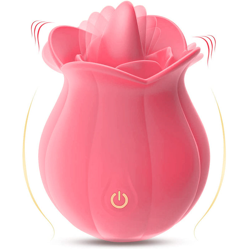 10 Speeds Rose Vibrator With Tongue