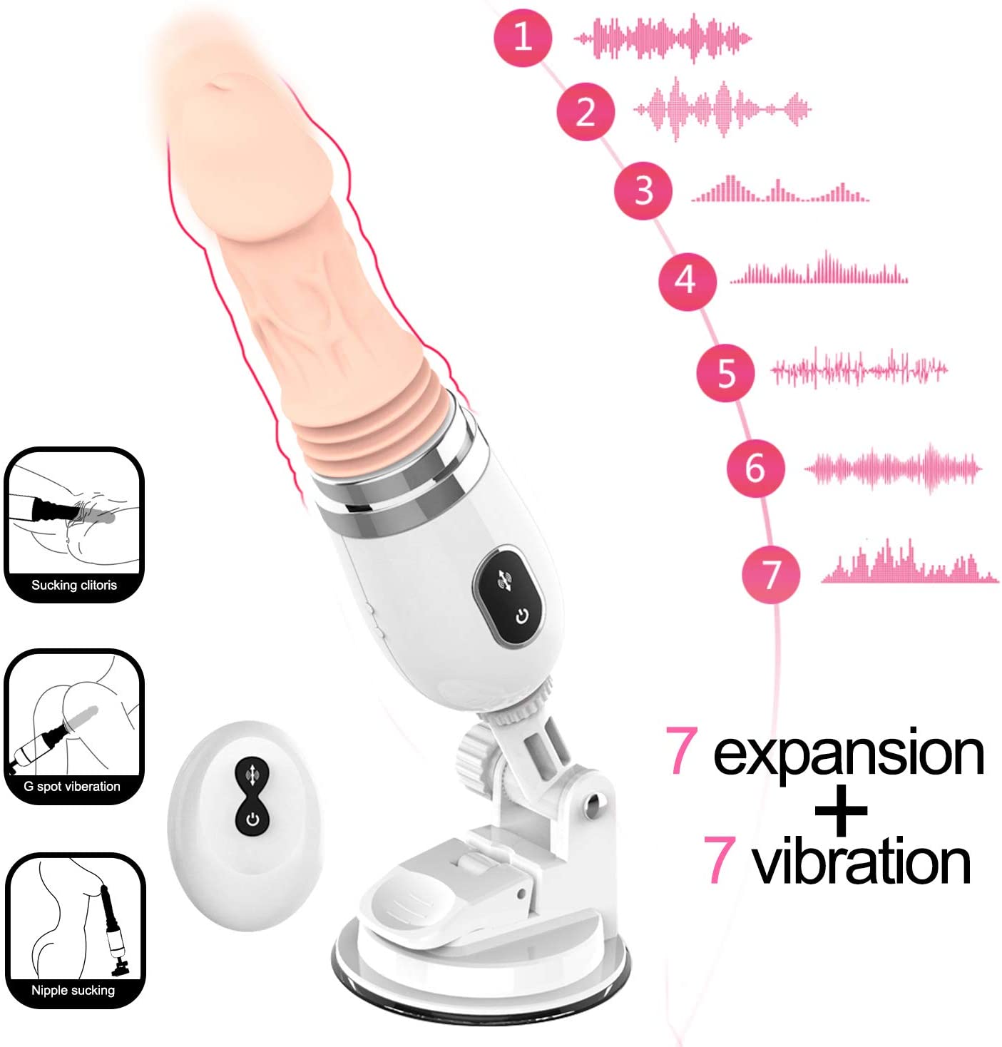 Desiretouch - Small Dildo Machine Suction Cup Vibrant Toys with Remote Control