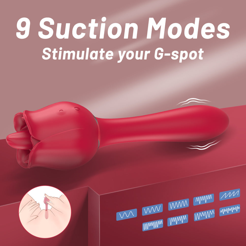 Lurevibe - Tongue Rose & G-Sport Sex Toy Oral Licking Stimulate Masturbate Adult Toys Massager For Women