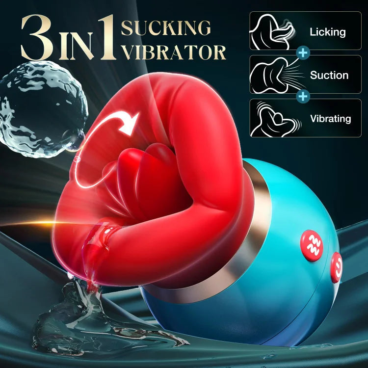 Desiretouch - 3 in 1 App Remote Control Big Mouth Vibrator With 360° Tongue Licking & Sucking & Vibrating