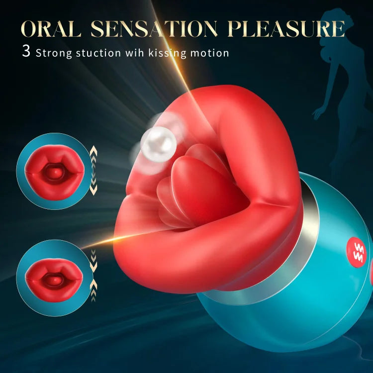 Desiretouch - 3 in 1 App Remote Control Big Mouth Vibrator With 360° Tongue Licking & Sucking & Vibrating