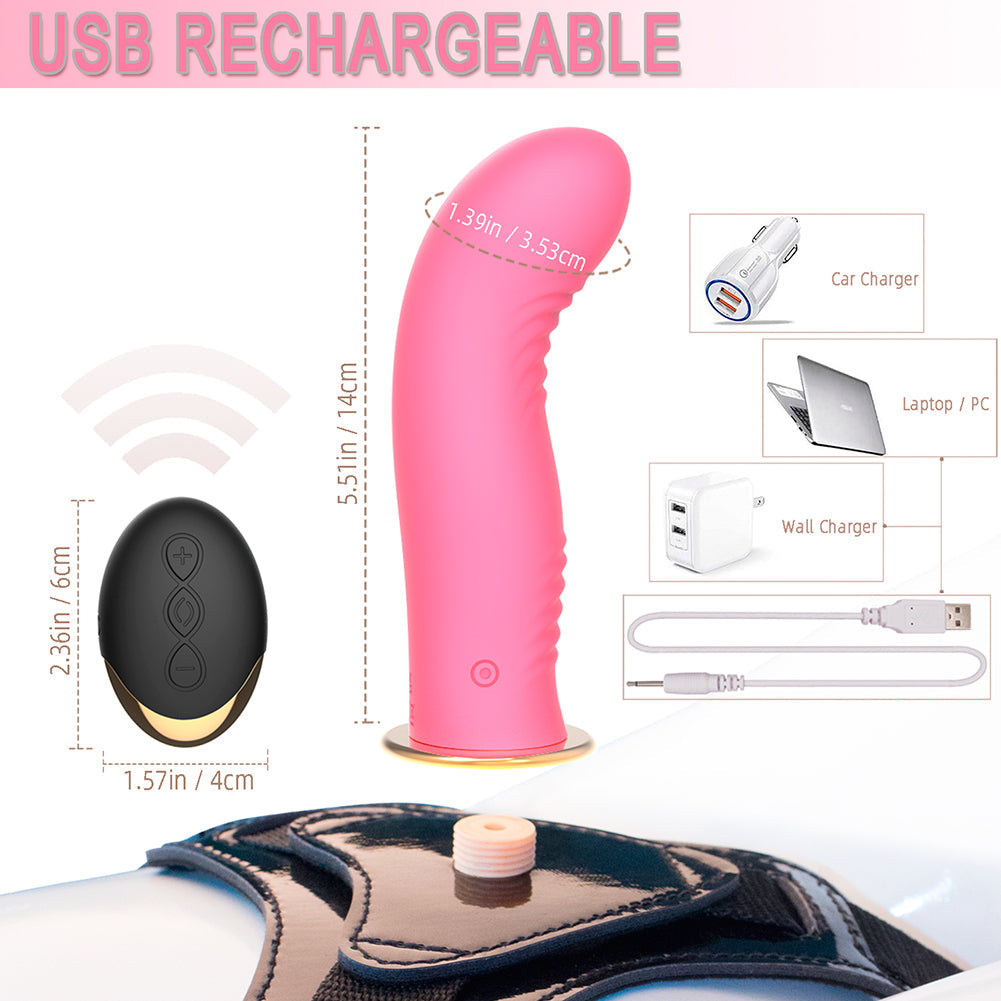 Wireless Remote Control Strap On Dildo Vibrator for Couples