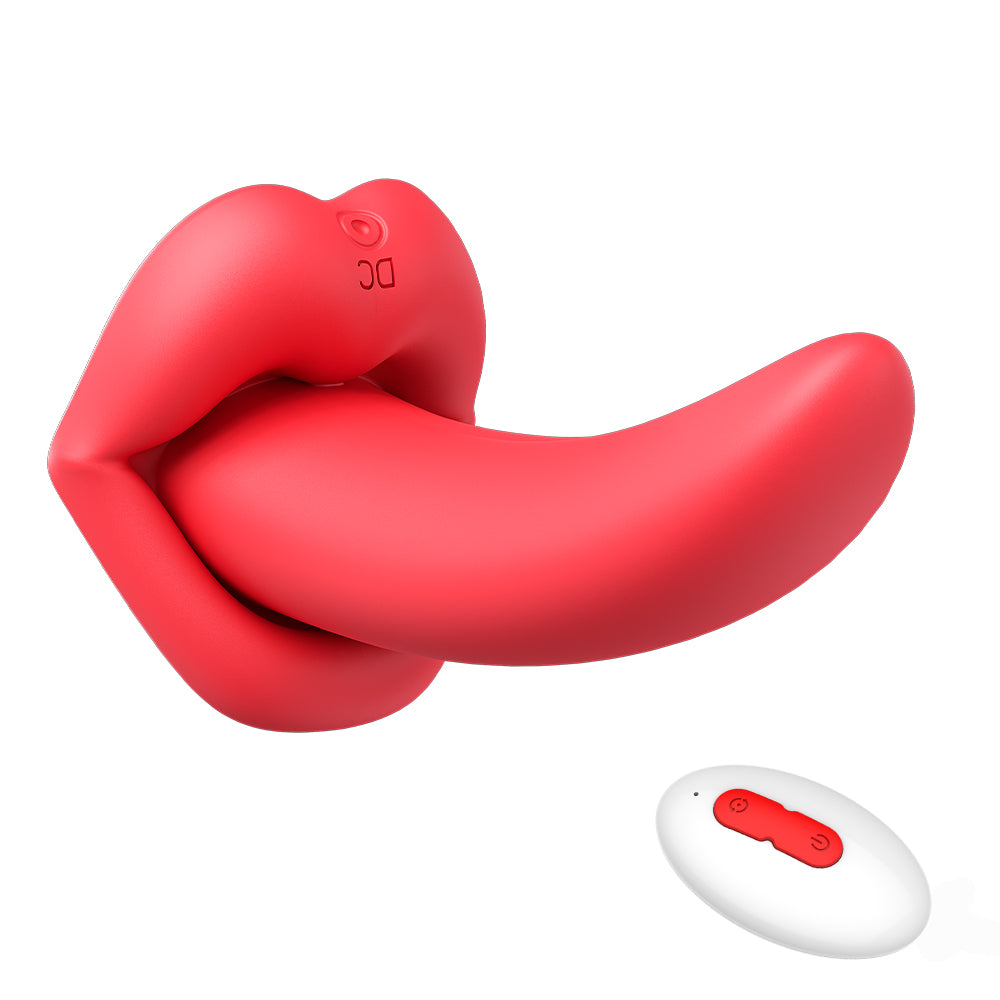 Lurevibe - Honey Tongue 5th Generation Wireless Remote Control Vibrator Simulated Lips and Tongue 10 Frequency Vibration Wearable Vibrator