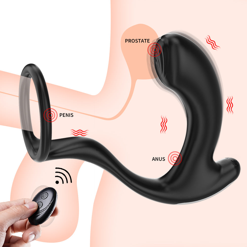 Greedy Finger Male Vibrating Clip Prostate Massager With Cock Ring