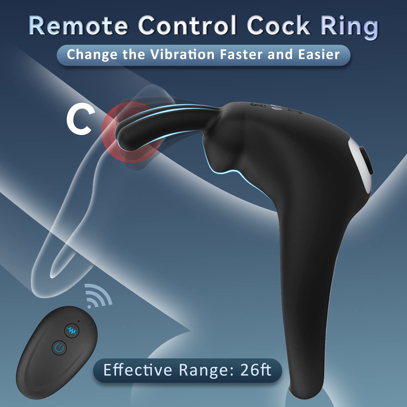 Lurevibe - Rabbit Vibrating Cock Ring Adult Sex Toys with Clitoral Vibrator