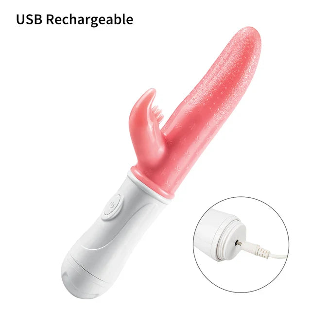 G-spot Clitoral Stimulation 12 Frequency Simulation Tongue Vaginal Massage Vibrator