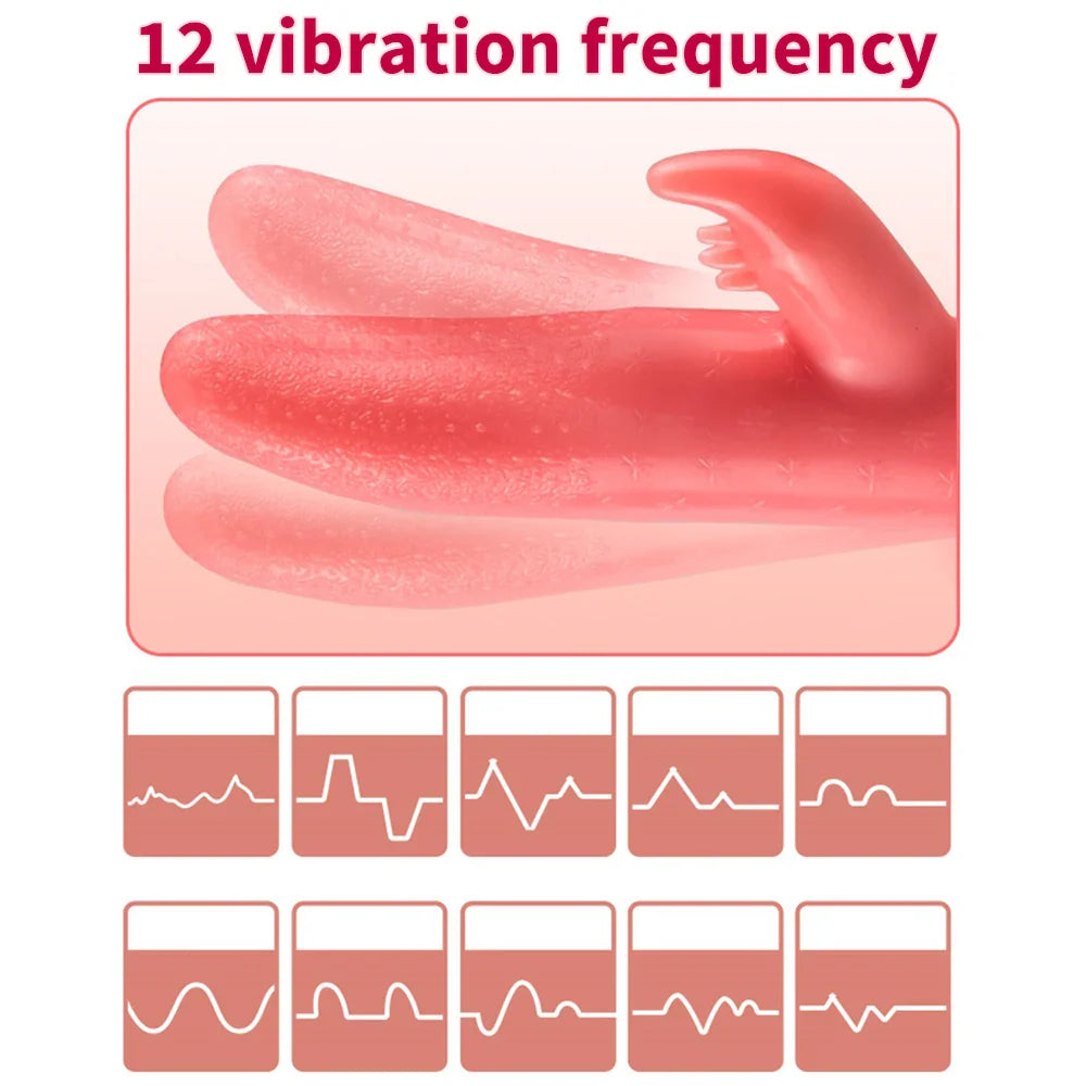 G-spot Clitoral Stimulation 12 Frequency Simulation Tongue Vaginal Massage Vibrator