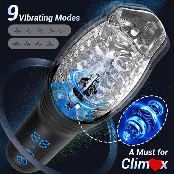 Lurevibe - Gawk Gawk 4000 Masturbator Masturbating Electric Sex Toy for Men with 9 Vibration and Telescopic Modes