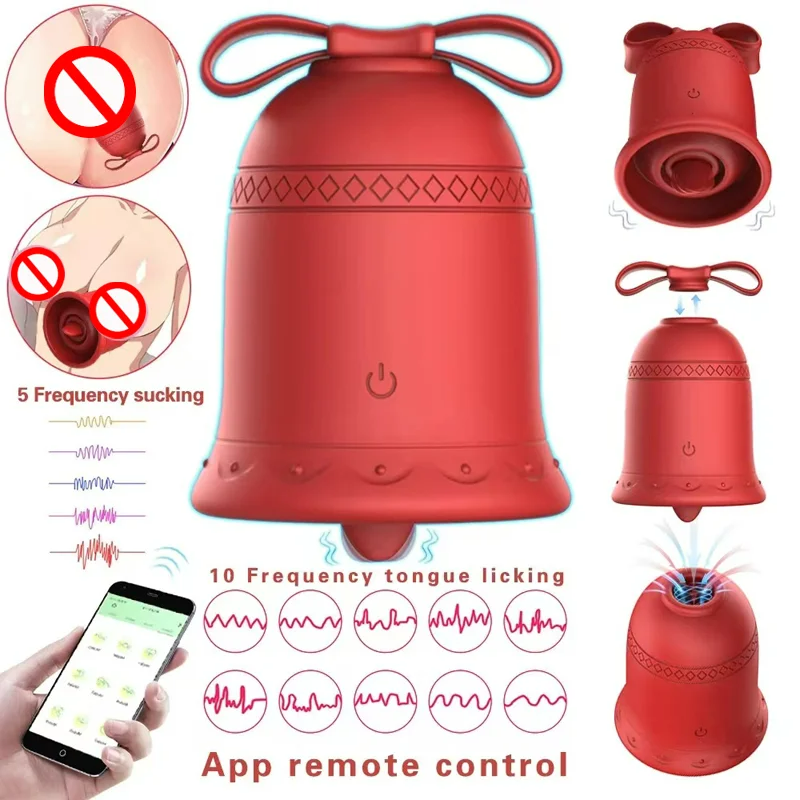 Lurevibe - Christmas Tongue Licking Sucking Vibrator APP Controlled Clitoral Stimulator for Women