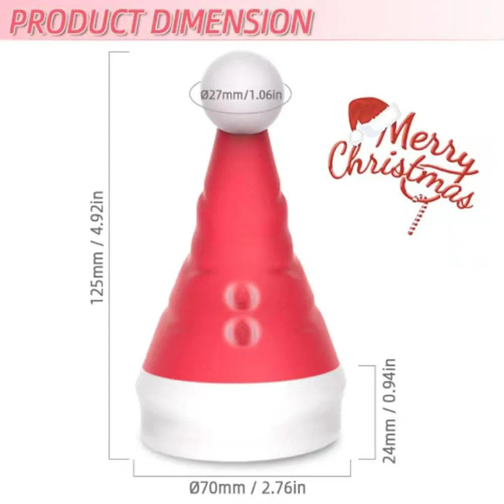 Lurevibe - Santa Hat Vibrator 15 Speed Cunnilingus Masturbator Clit G-Spot Stimulator For Christmas