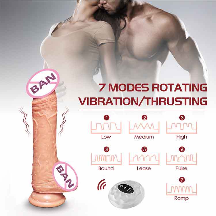 Lurevibe - Waterproof 7 Frequency Retractable Swing Dildo