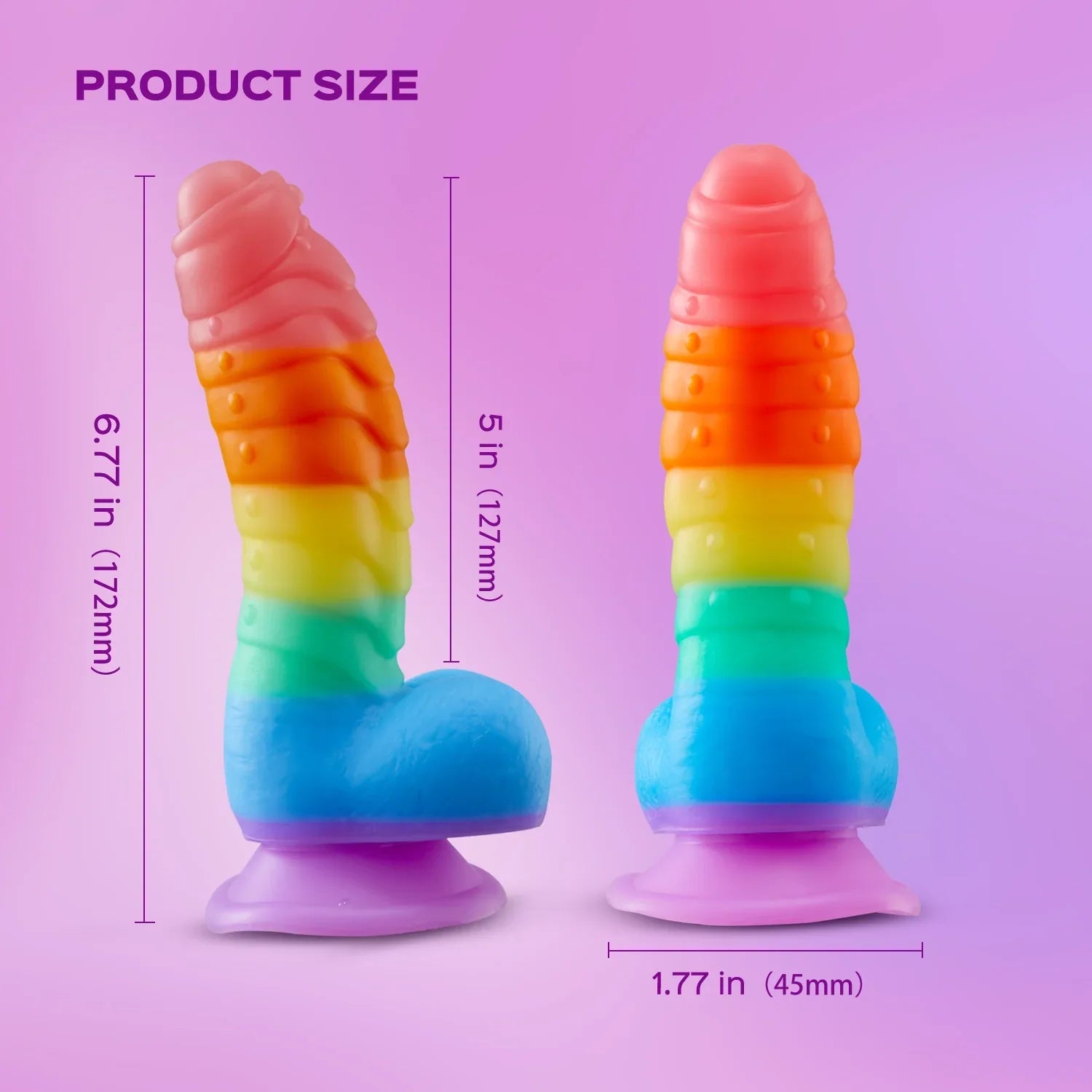 Pride - Rainbow Silicone Suction Cup Dildo Strap-On Harness Kit