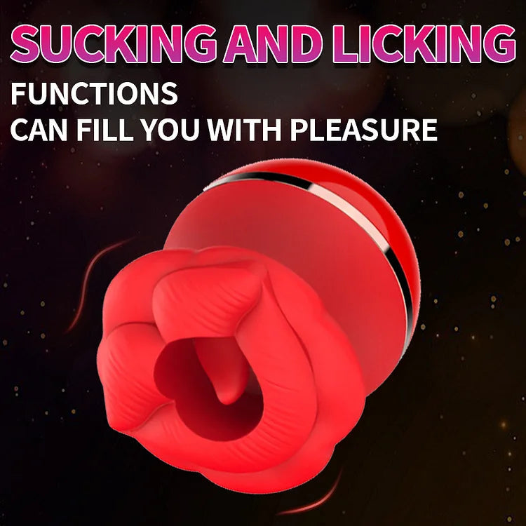 Lurevibe - Rose Lip Suction Tongue Licking Massager Clitoral Stimulator