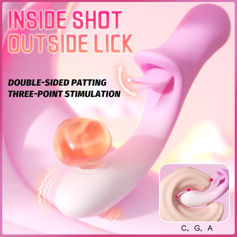 Fancy Pink Female Tongue Licking Masturbation Device Vibrator