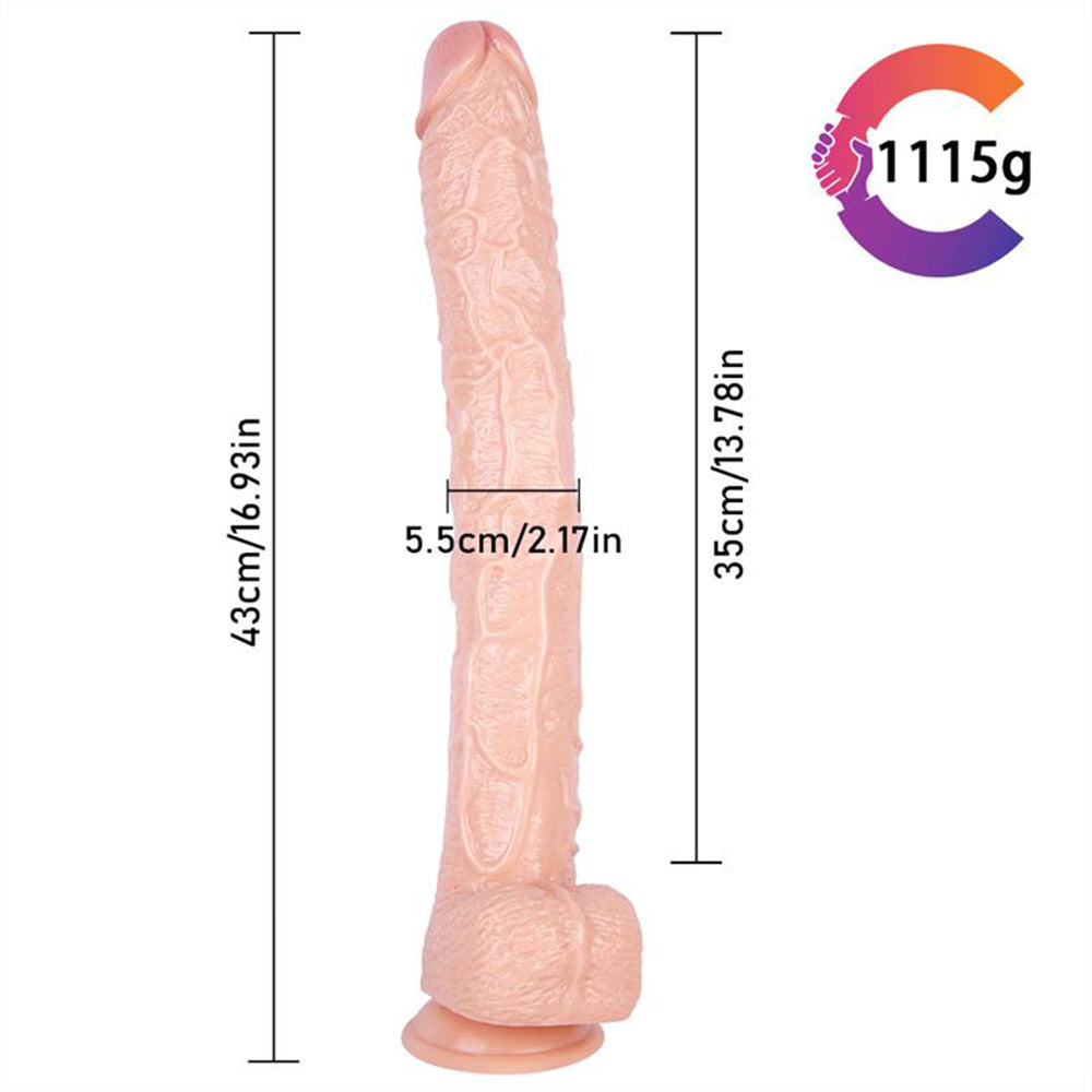 16.93 Inch Strap On Huge PVC Dildo